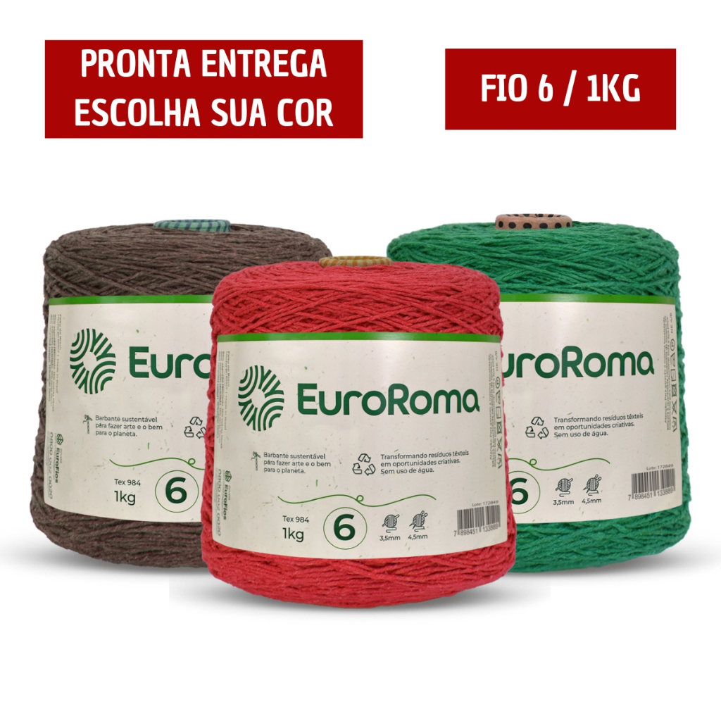 Barbante Euroroma 1Kg Fio 6 Várias Cores
