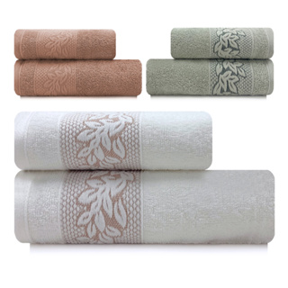 Toalhas de Banho e Rosto Provence em Algodão Kit com 2Pçs BF Casa Karsten em Oferta na Shopee