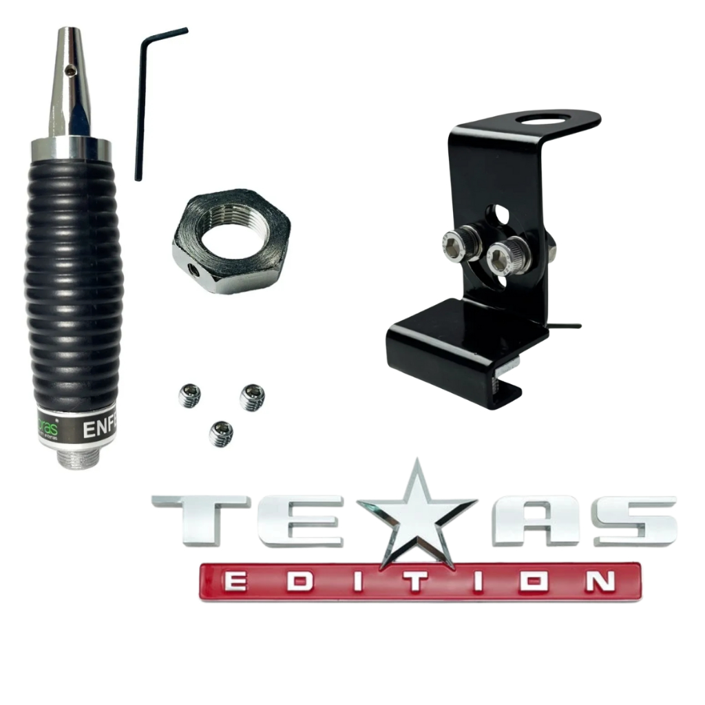 Antena Enfeite 1,35m com Suporte Porta Malas e Adesivo Texas