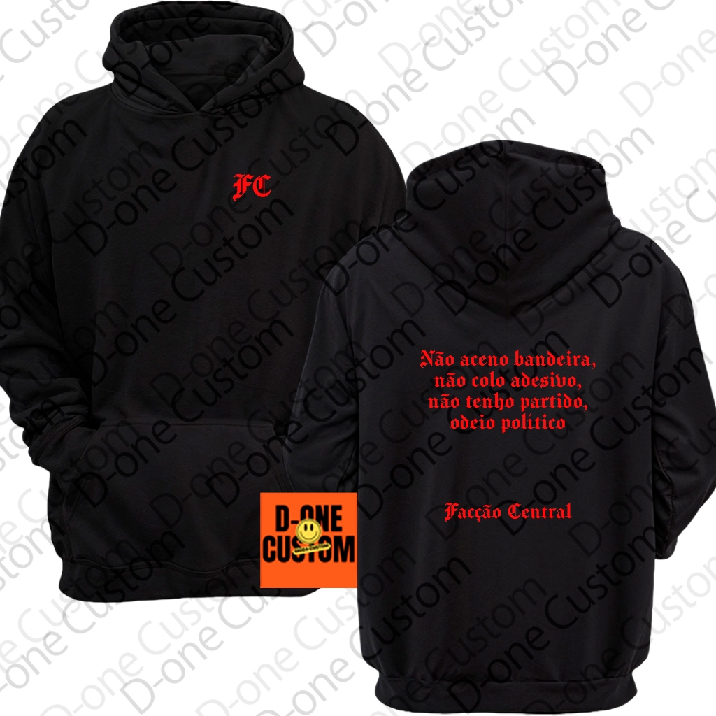 Moletom Blusa De Frio Facção Central Msuica Anos 80s Estilo Hip-Hop Hood Personalizado Homenagem