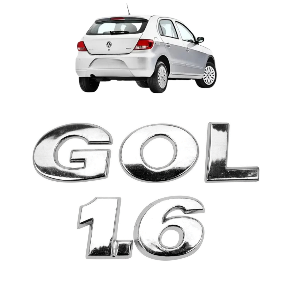 Emblema Letreiro Gol 1.6 Cromado P/ Gol G5 2008 À 2012