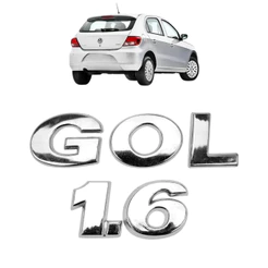 Emblema Letreiro Gol 1.6 Cromado P/ Gol G5 2008 À 2012