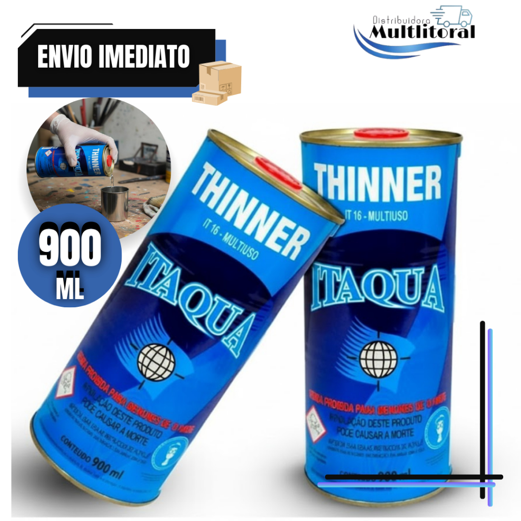 Thinner Multiuso ITAQUA 900ml – Solvente Desengraxante para Limpeza e Diluição de Tintas em Oferta na Shopee