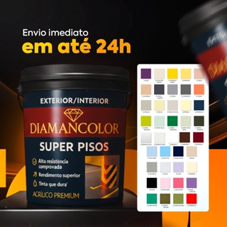 TINTA PISO PREMIUM LUXO 22KG DIAMANCOLOR - ULTRA RESISTENTE ANTIMOFO ALTO RENDIMENTO SECAGEM RÁPIDA em Oferta na Shopee