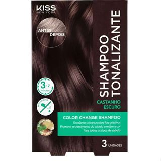Shampoo Tonalizante castanho escuro  - Kiss New York em Oferta na Shopee