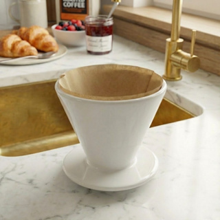 Coador de Porcelana Branca Com Base em Oferta na Shopee