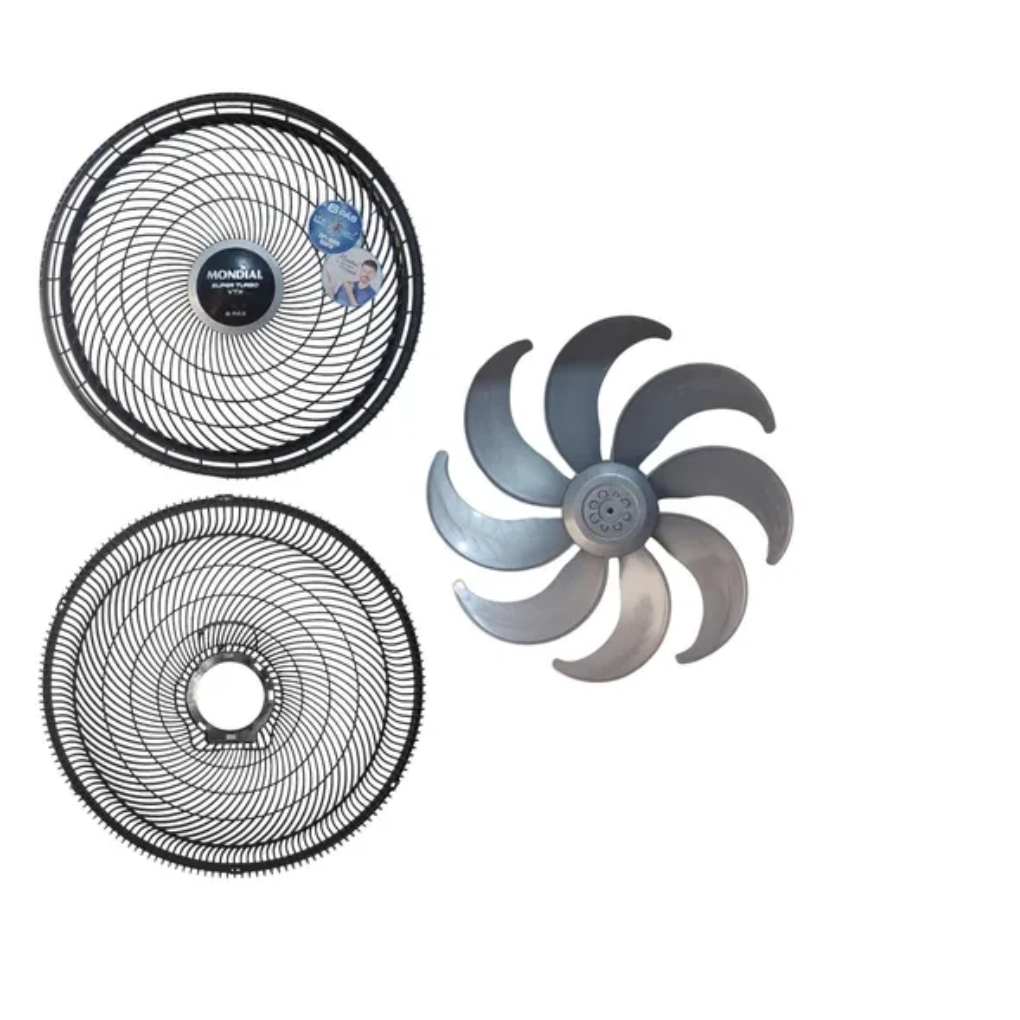 Grade Traseira + Dianteira + Hélice 8 Pás Ventilador Mondial Vtx-50 Vt-51 50CM