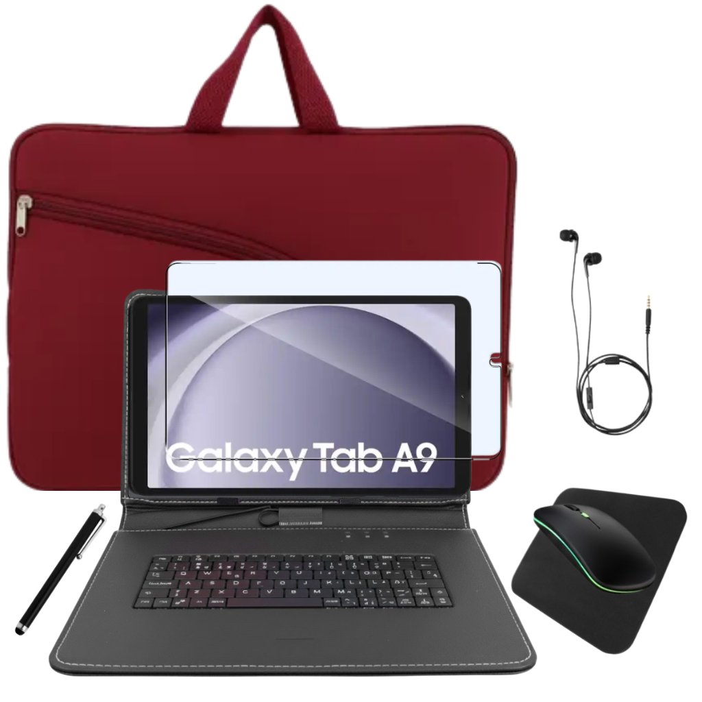 Capa Teclado kit p/ Tablet Galaxy Tab A9 8.7 polegadas ‎SM-X115NZAAL05 + Pelicul