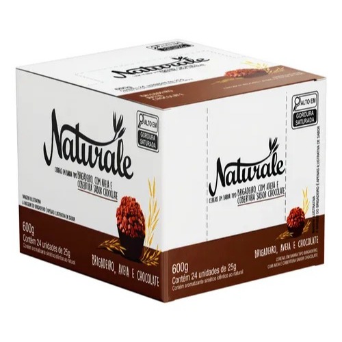 Caixa Barra de Cereais Brigadeiro, Aveia e Choc 24 Unid - Naturale