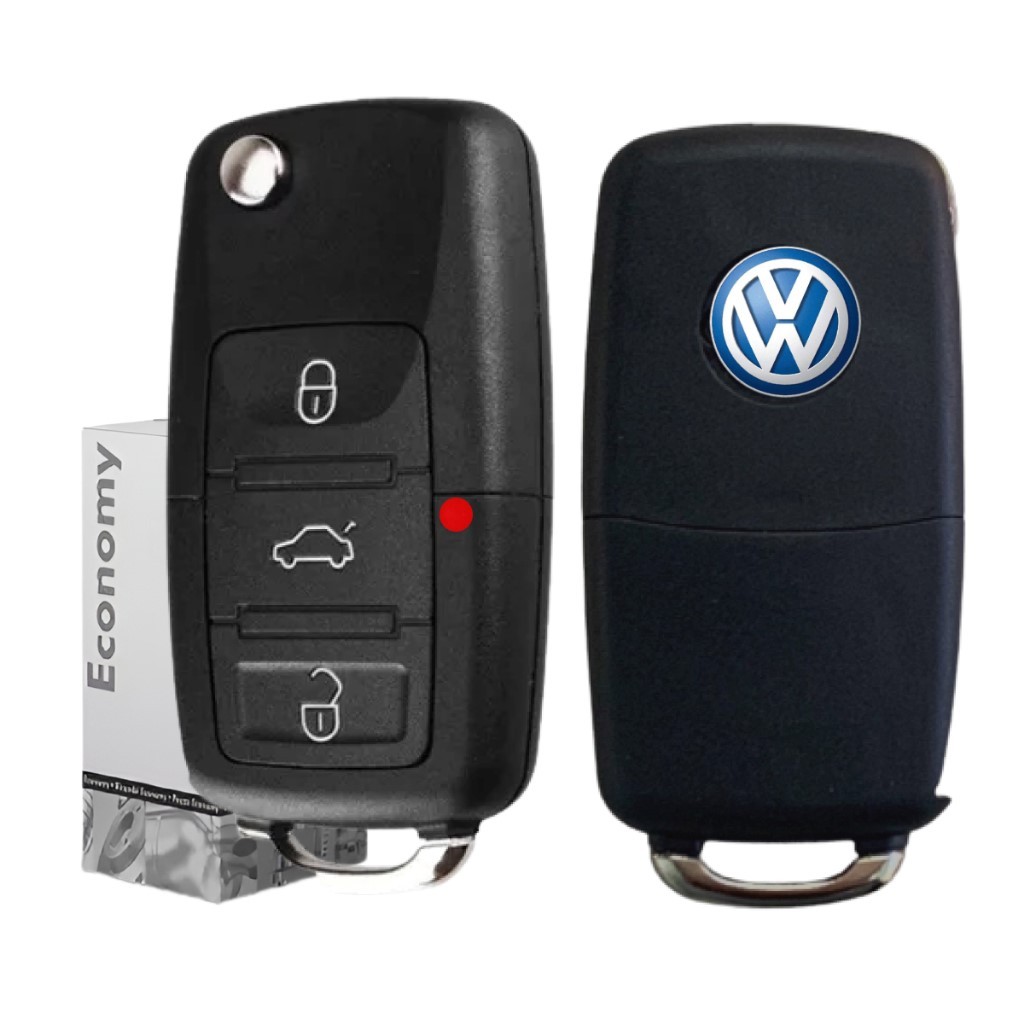 Capa Carcaça Chave Canivete Vw Volkswagen Voyage Gol G5 Polo Up Golf Fox 3 BOTÕES