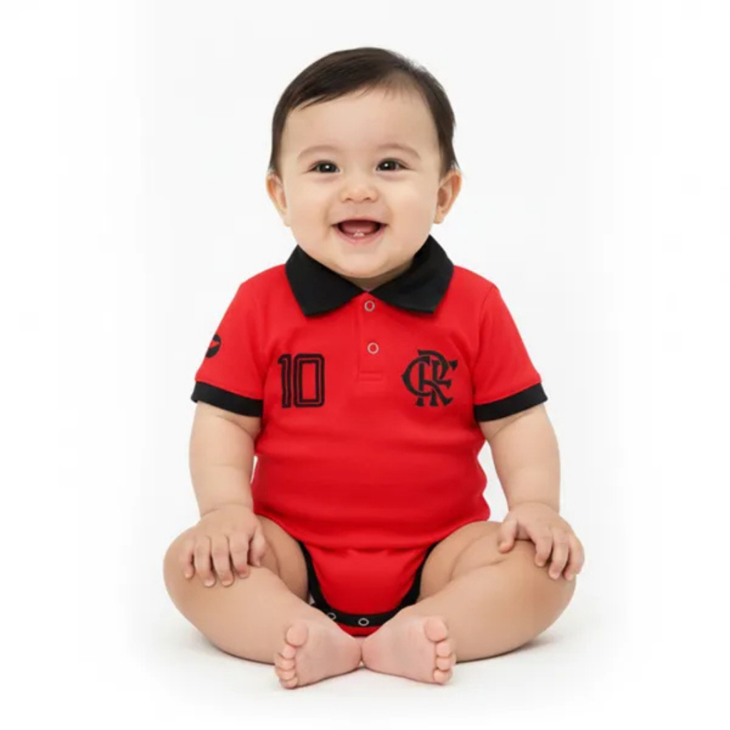 Body Polo Flamengo Colorido Torcida Baby em Oferta na Shopee