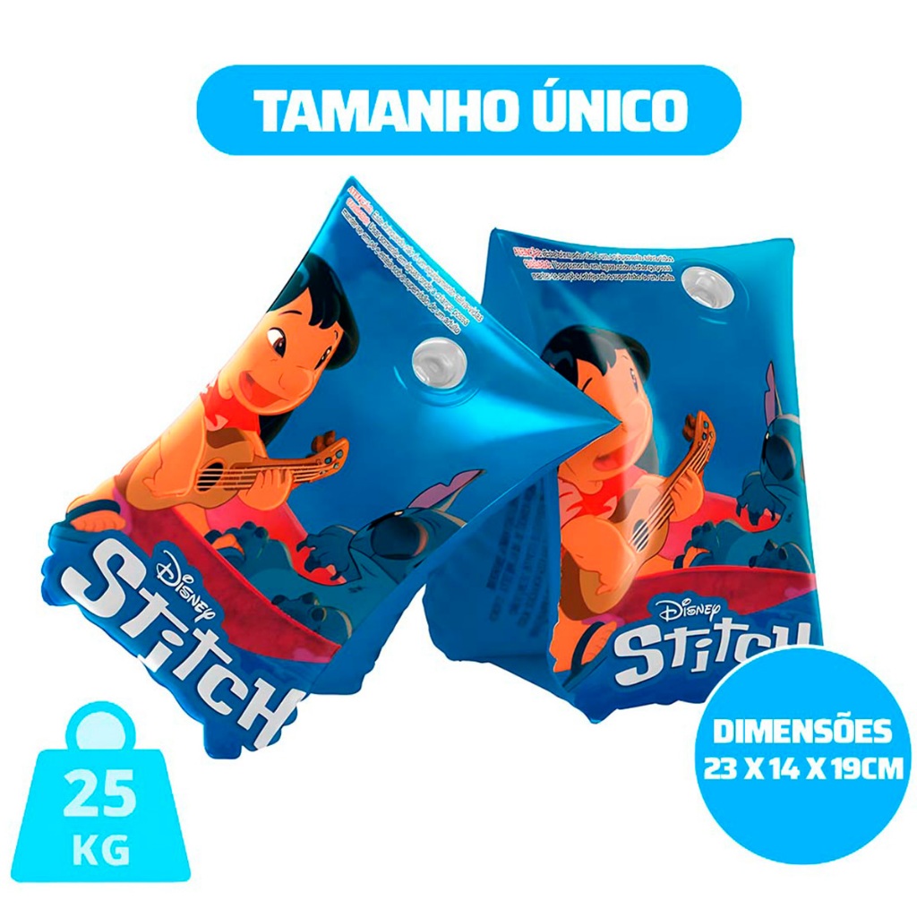 Detalhes do Boia De Braço Infantil Inflavel Criança 25kg Stitch