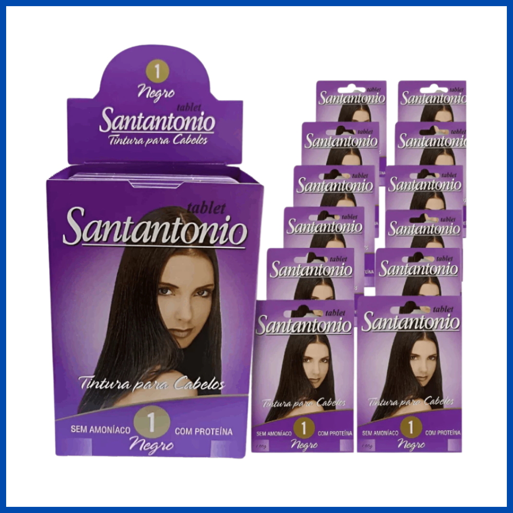 Tintura Santantonio Tablet 1 Negro – Caixa com 12, 24 ou 36 unidades de saches
