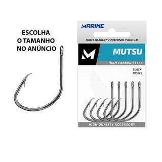 Anzol Marine Mutsu Circle Hook Black Anzol Circular Forte Afiado 1/0 2/0 3/0 4/0 5/0 6/0 8/0 10/0