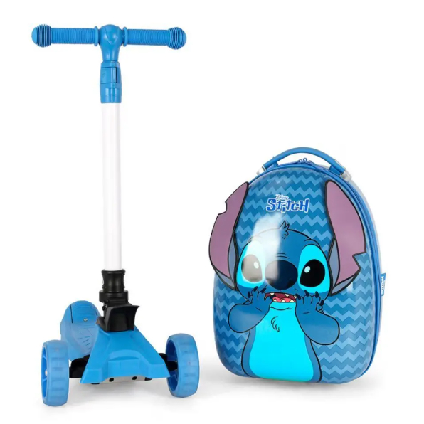 Mala Patinete Infantil Stitch Azul Luxcel
