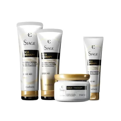 Kit Completo Siàge Cica-Therapy 4 itens Shampoo Condicionador Máscara e Leave-in