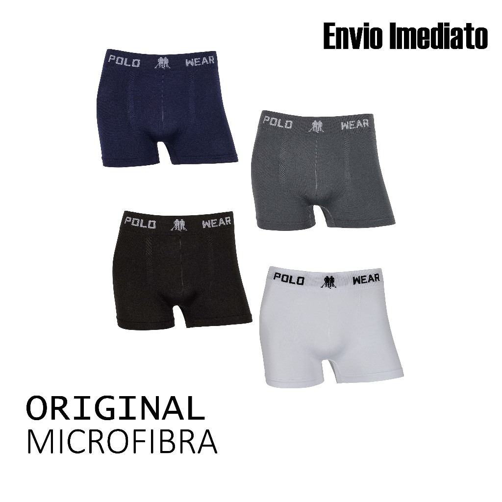 Kit 2 ou 4 cuecas boxer microfibra Original marca Polo Wear