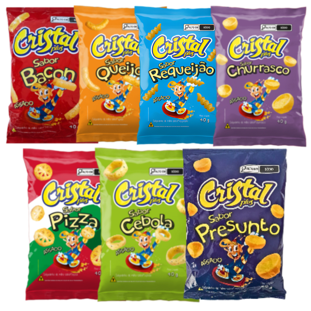 Salgadinho Cristal 40g Kit de 5 a 10 Unidades em Oferta na Shopee