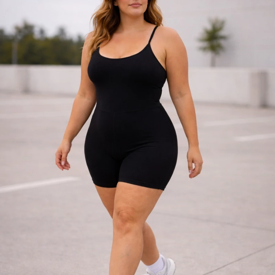 Plus Size Macaquinho Feminino Premium Estiloso Zero Transparência — imagem 1