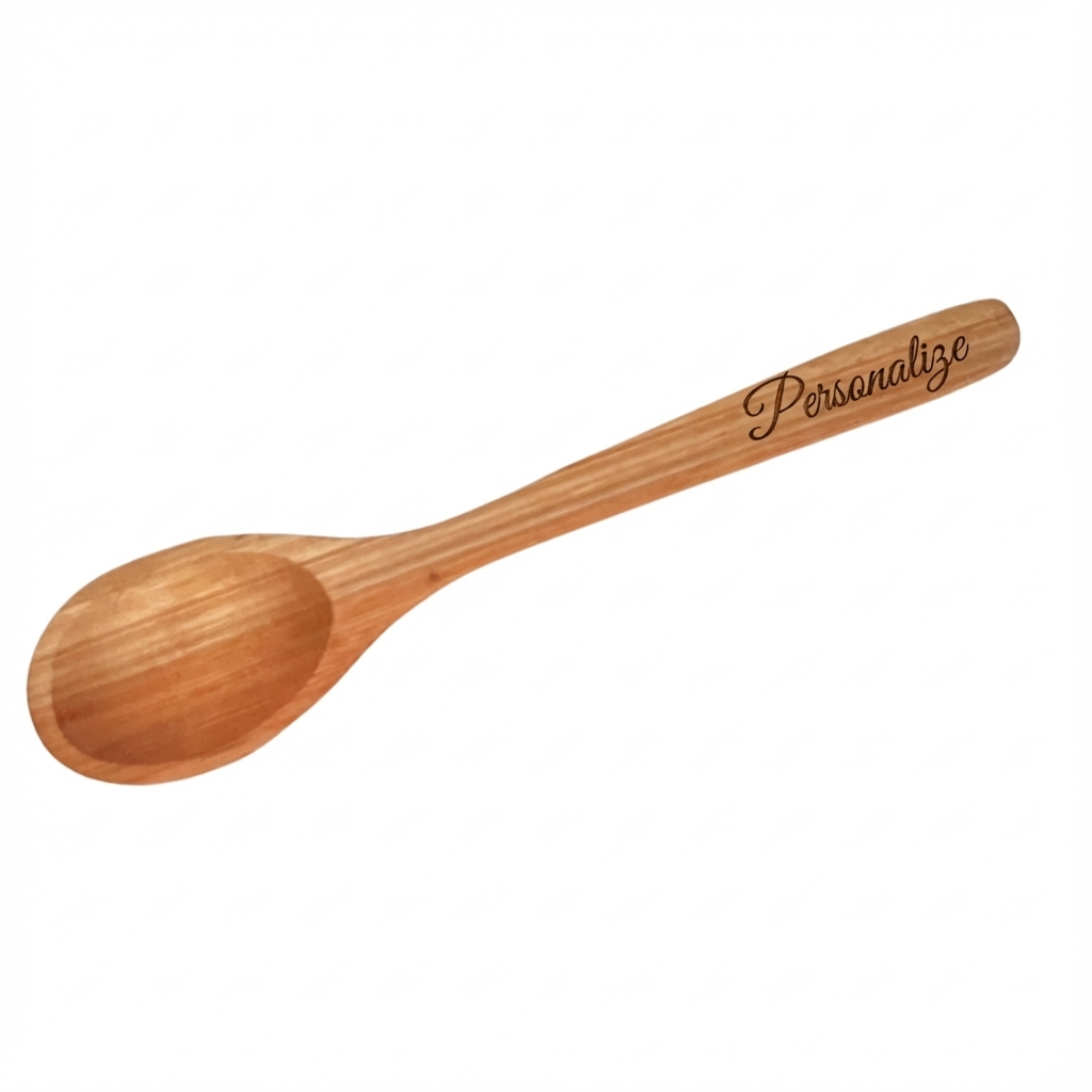 Kit 10 ou 50 Colheres De Pau Em Madeira Maciça 25cm Para Cozinha Personalizada