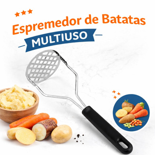 Amassador de Batatas Manual Multiuso em Aço Inox com Cabo Plástico | Espremedor de Legumes para Cozinha em Oferta na Shopee
