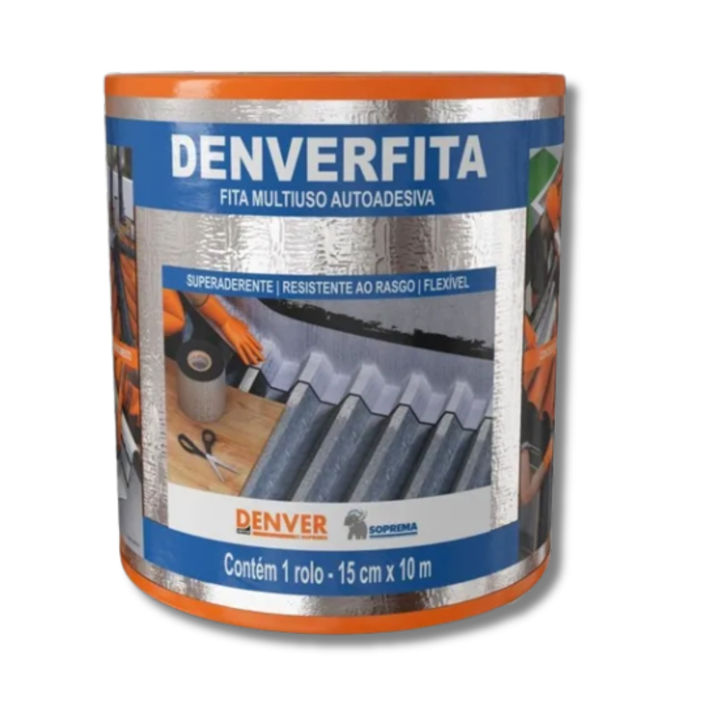 Fita Manta Asfáltica Adesiva Aluminizada Denver - 15cm Cor Cinza