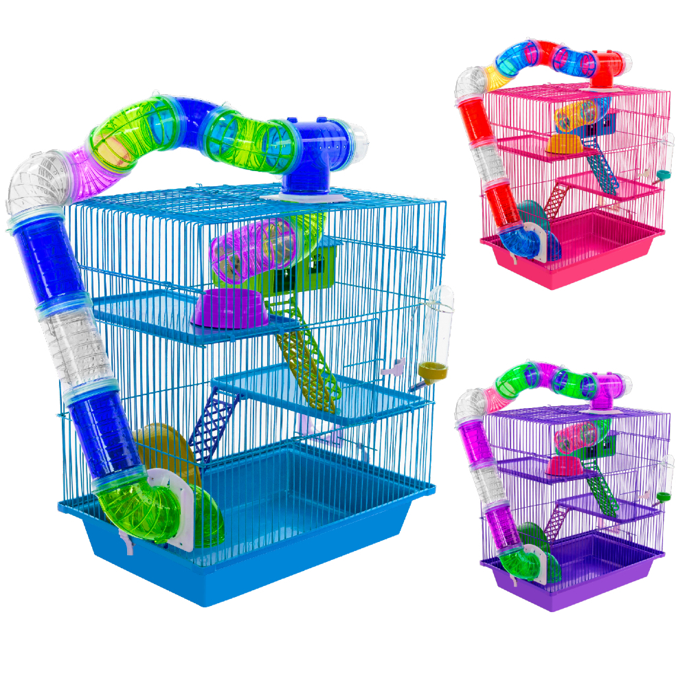 Gaiola Hamster Casinha e Rodinha De Exercicios 3 Andares Promocao