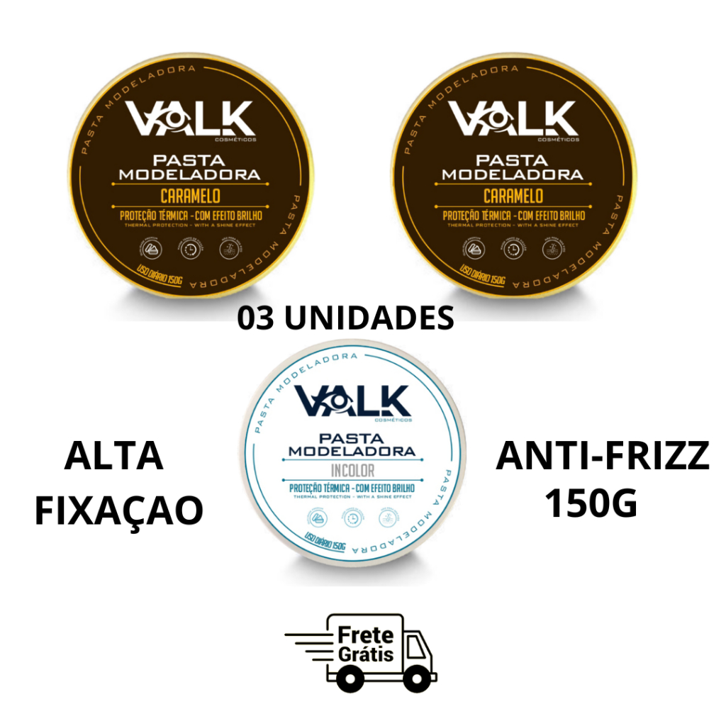 03x Pomada Modeladora Valk Varios Modelos 150g Revenda Barbearia Atacado em Oferta na Shopee