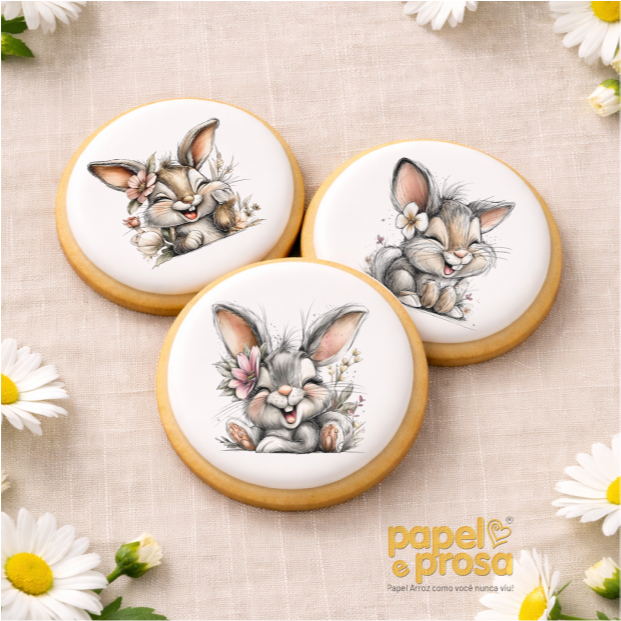 Papel Arroz Páscoa Comicos - Folha A4 - 20 imagens de 5cm redondo - Bolacha/Biscoito #papeleprosa em Oferta na Shopee