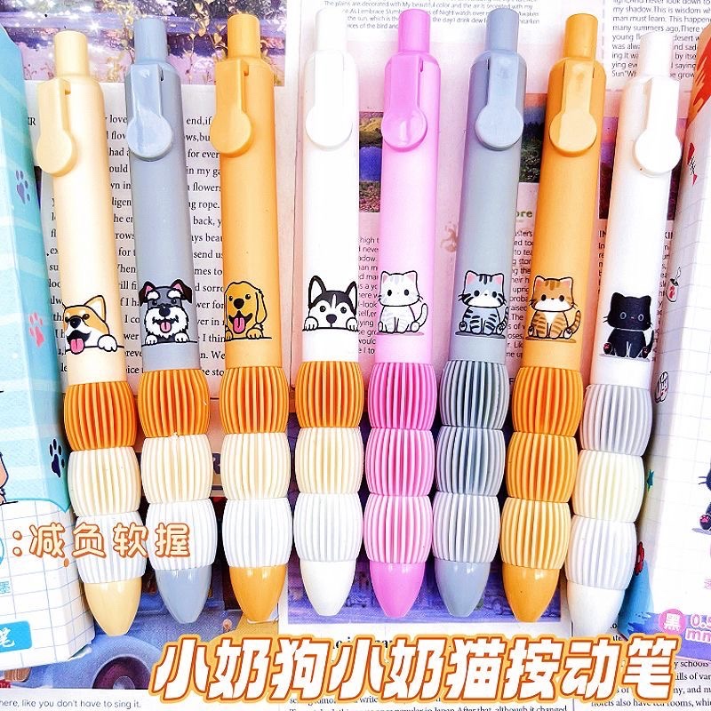 Caneta Soft Grip Gatinho e Cão Papelaria Criativa Material De Estudante Escritório Present em Oferta na Shopee