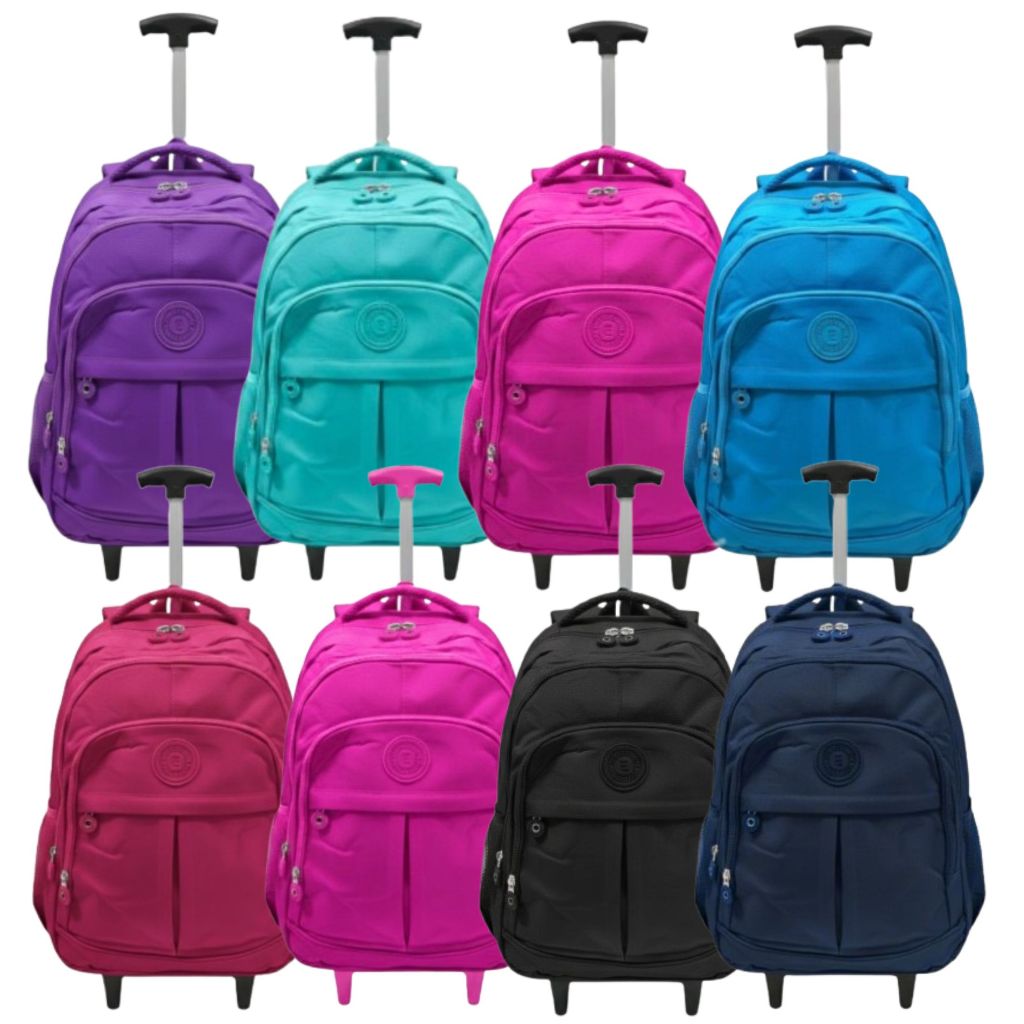 Mochila De Rodinha Juvenil Adulto Estilo Tactel Reforçada Leve Escolar Viagem em Oferta na Shopee