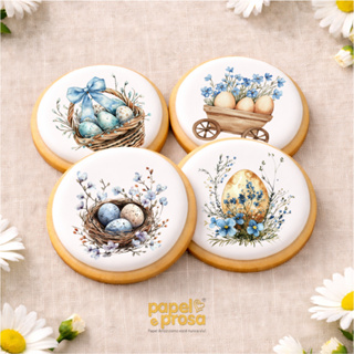 Papel Arroz Páscoa Blue - Folha A4 - 20 imagens 5cm - Bolacha/Biscoito #Papel e Prosa em Oferta na Shopee