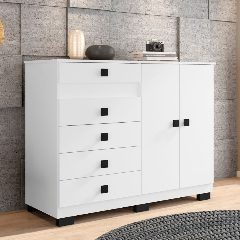 Cômoda Araplac 2 Portas 5 Gavetas em Oferta na Shopee