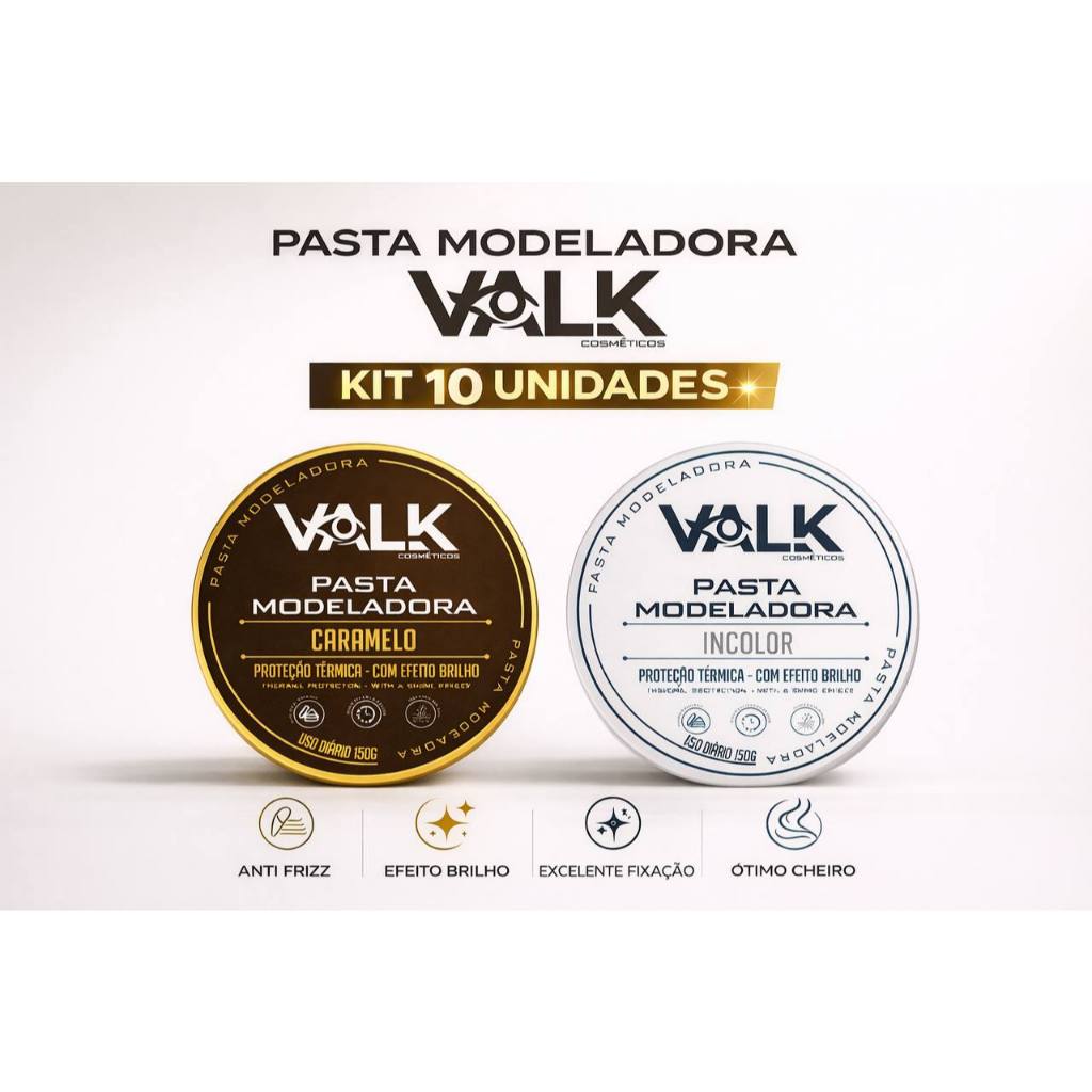 10x Pomada Modeladora Valk Varios Modelos 150g Revenda Barbearia Atacado