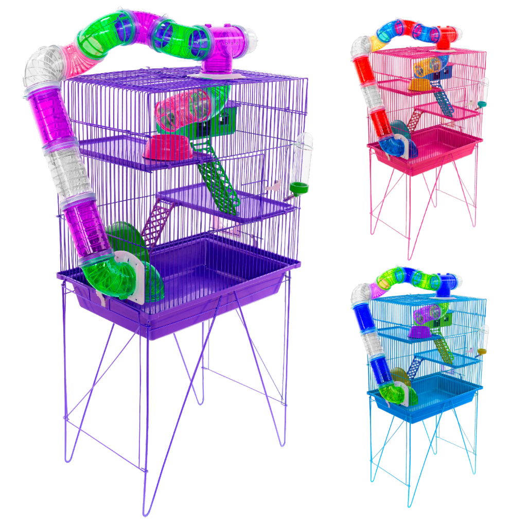 Gaiola Para Hamster Gigante Grande Completa 3 Andares Completa Luxo Lilas em Oferta na Shopee