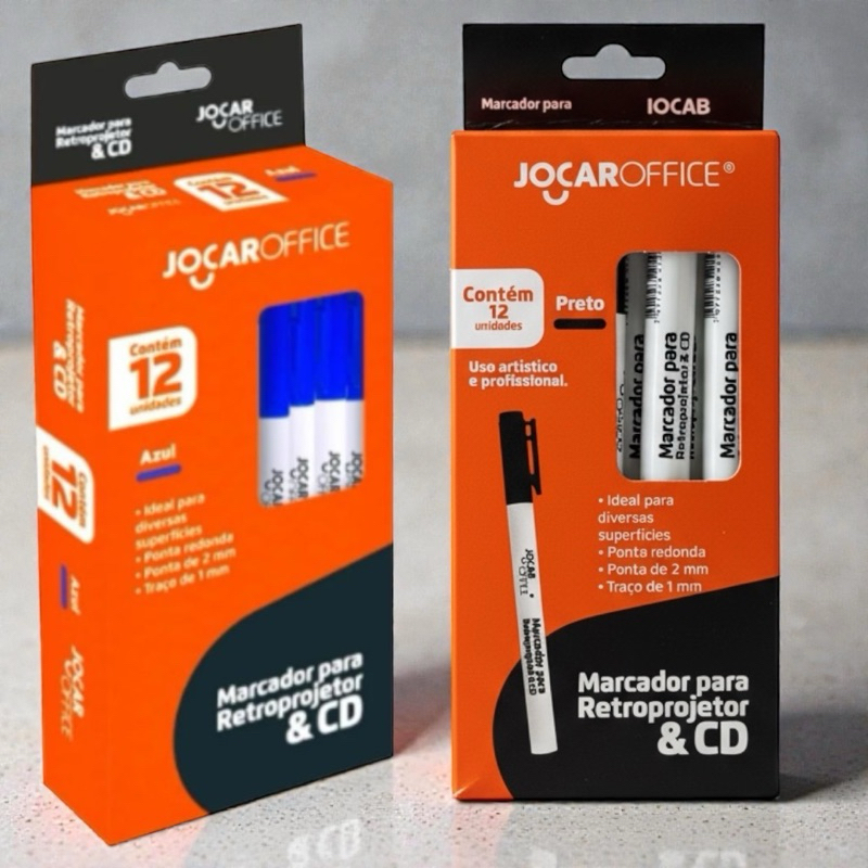 Caixa c/ 12 Marcadores para Retroprojetor CD e Superfícies - Permanente Seca rápido Ponta 2mm - 12 unidades em Oferta na Shopee