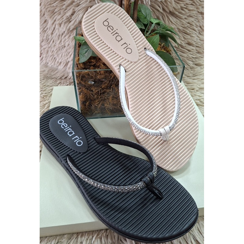 Sandália Beira Rio (8395.225) - Preto/ Branco off em Oferta na Shopee