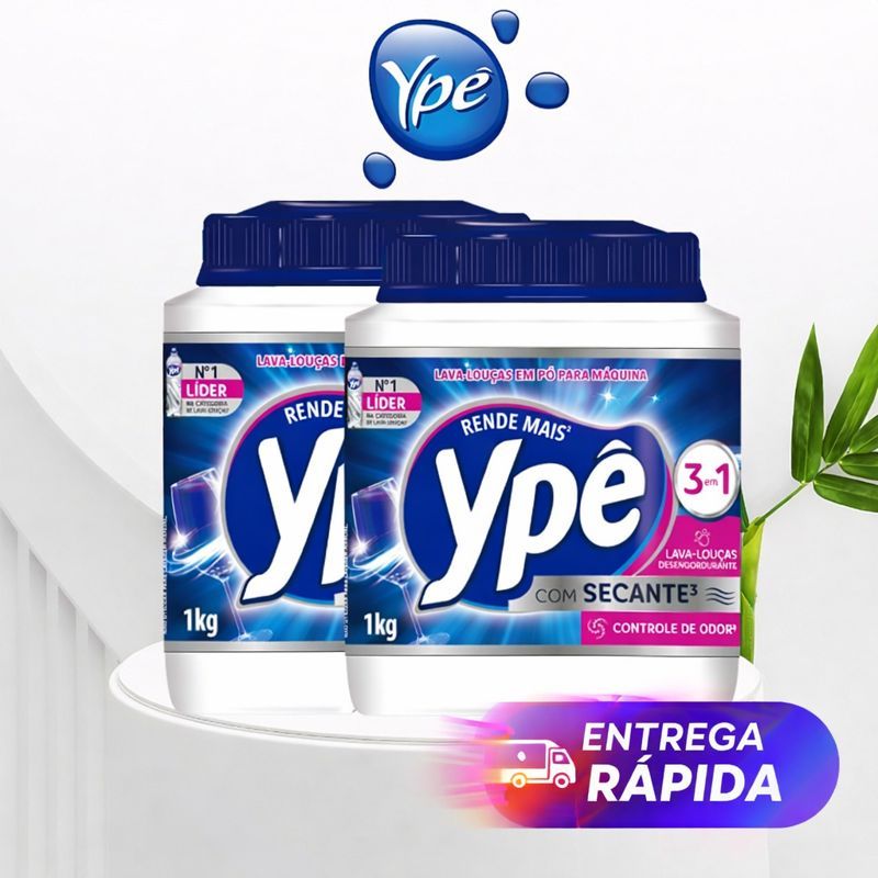 Imagem Detergente Lava Louças Ypê em Pó 1Kg ou 450g para Máquina - Escolha a Quantidade