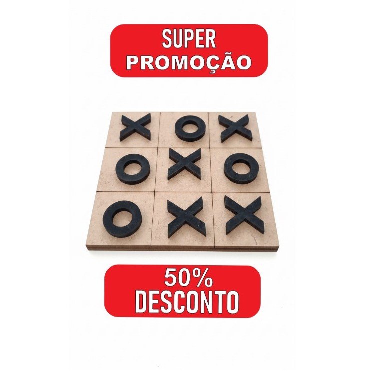 Kit 30 Lembrancinhas Jogo da Velha MDF - Aniversário Infantil e Festa Escolar - Educativo e Barato Envio Rapido