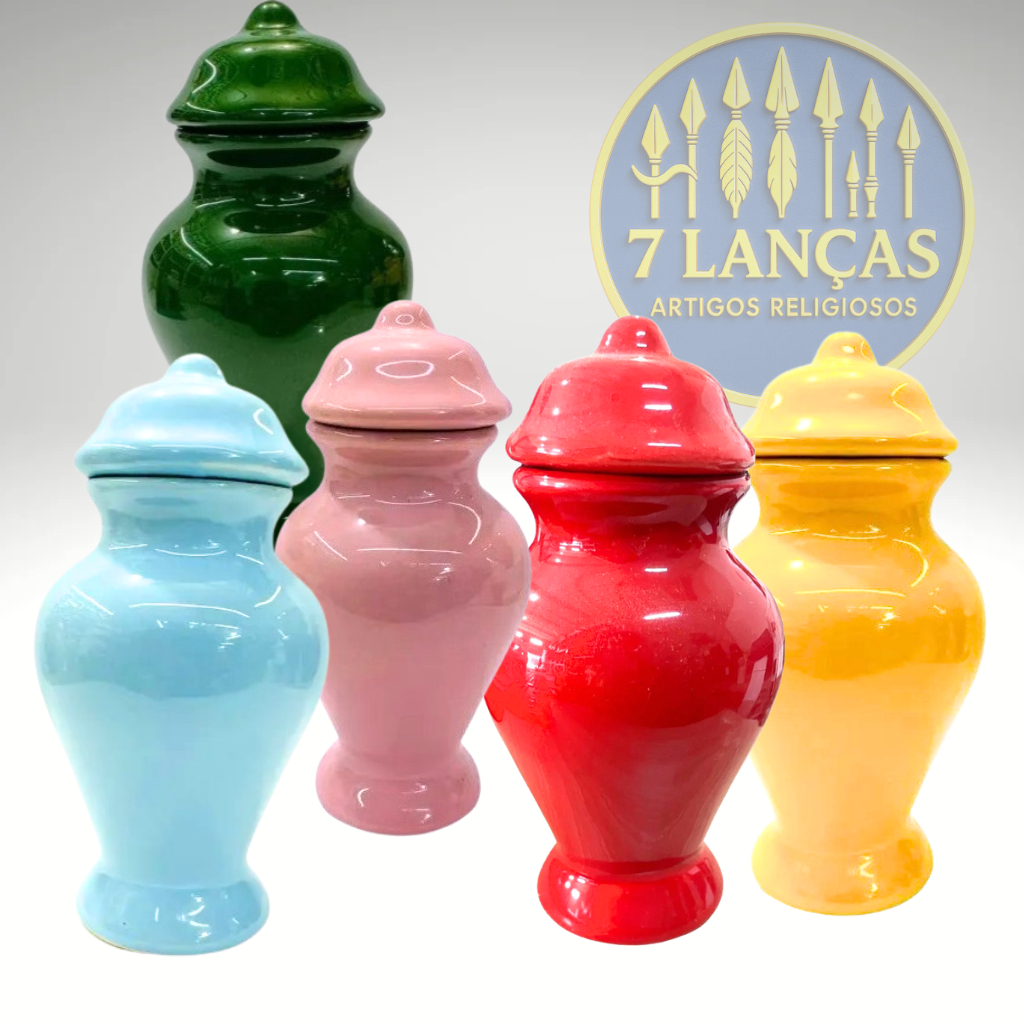 Quartinha Louça Colorida Sem Asa 13 cm Umbanda e Candomblé