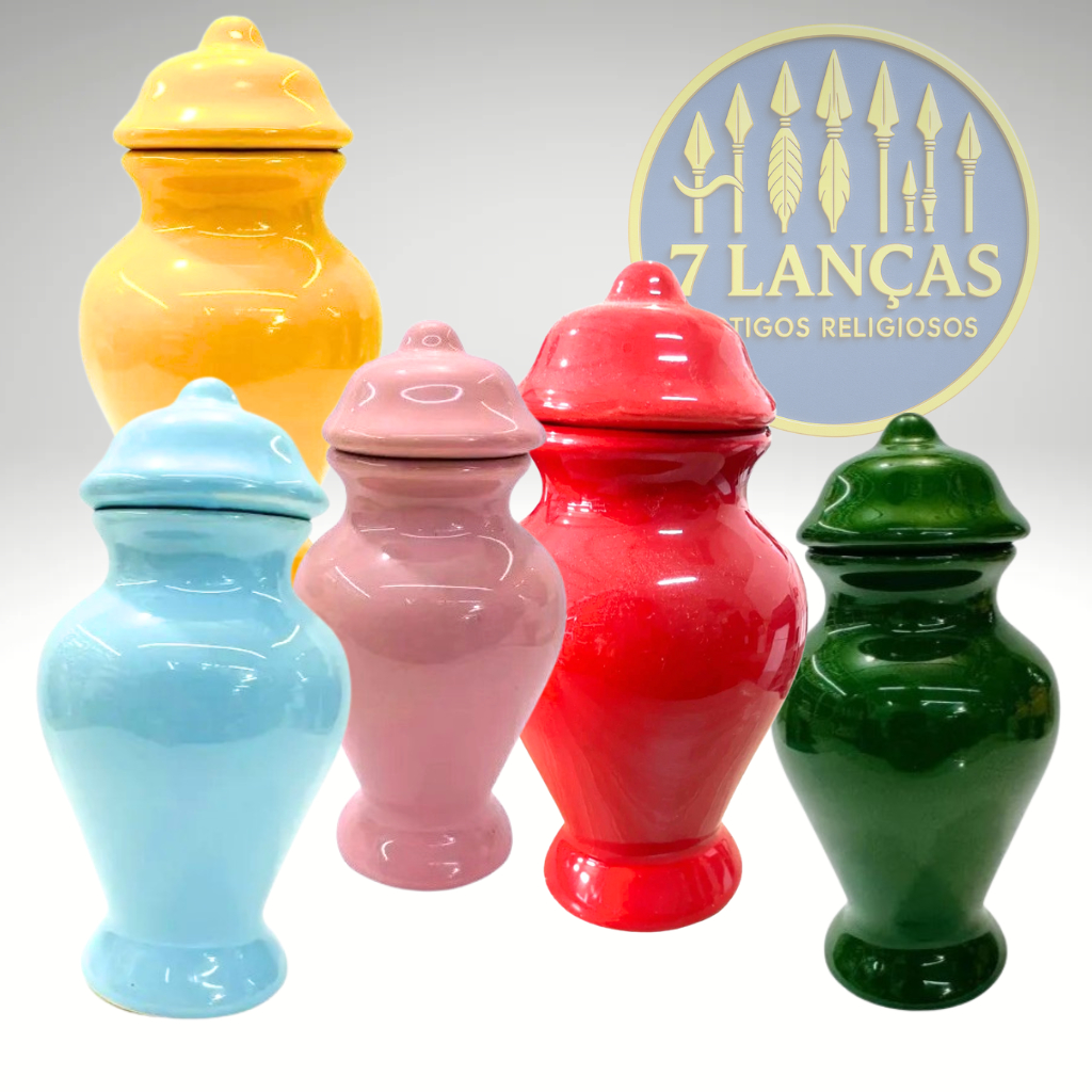 Quartinha Louça Colorida 11 cm sem Asa  - Umbanda e Candomblé