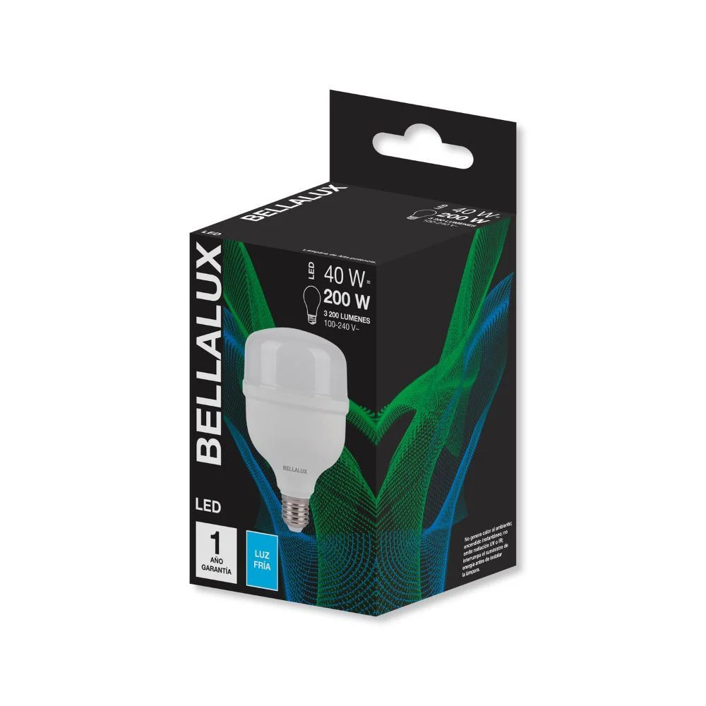 Lampada Led Alta Potencia Bellalux 40W. 3200Lm E-27. Bivolt 6500K - OSRAM