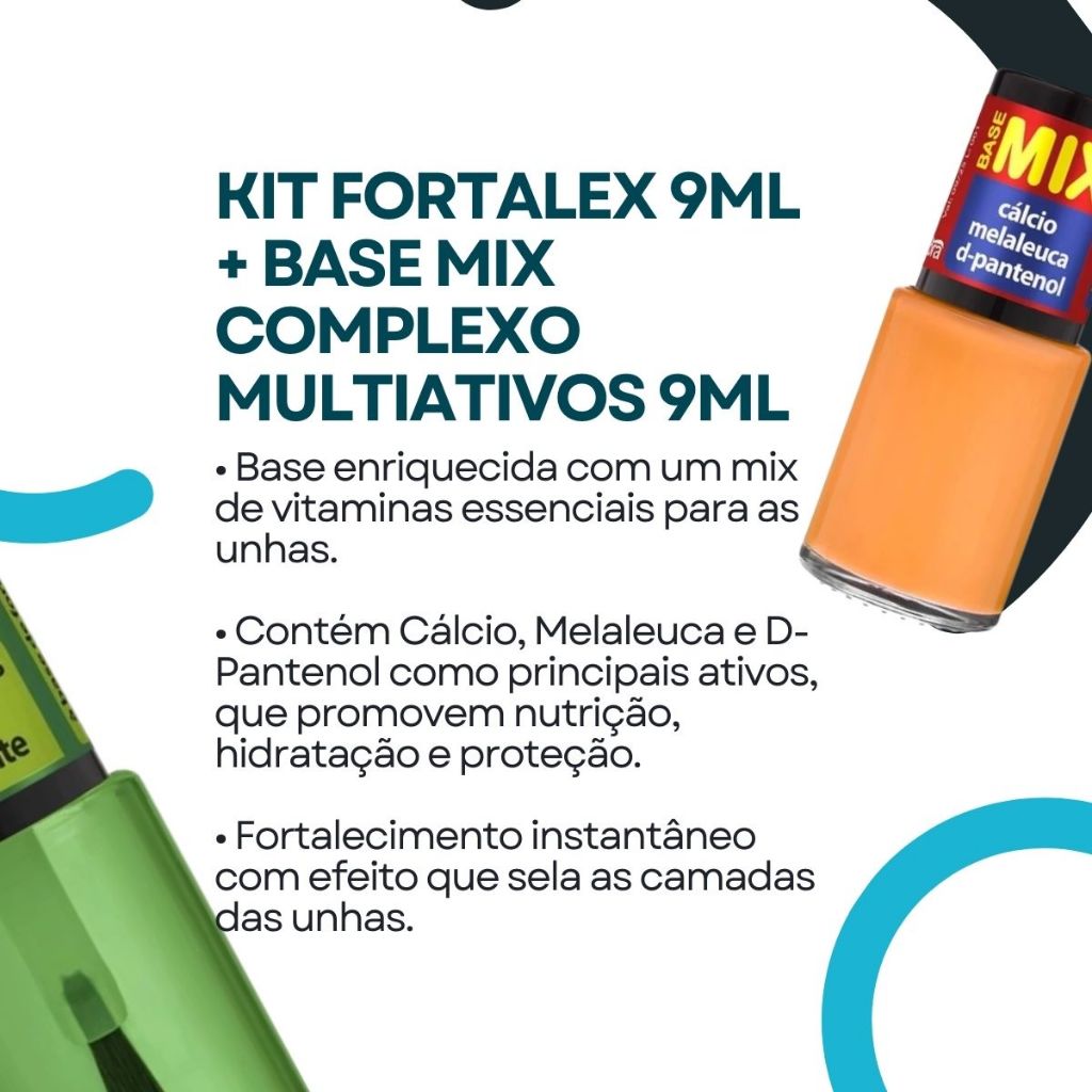 Kit Fortalecedor De Unhas Cora Fortalex +base Mix Multiativo