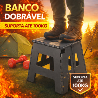 Banquinho Dobrável Banco Super Resistente Até 100kg Compacto Leve Camping Pesca Dia Dia Multifuncional em Oferta na Shopee