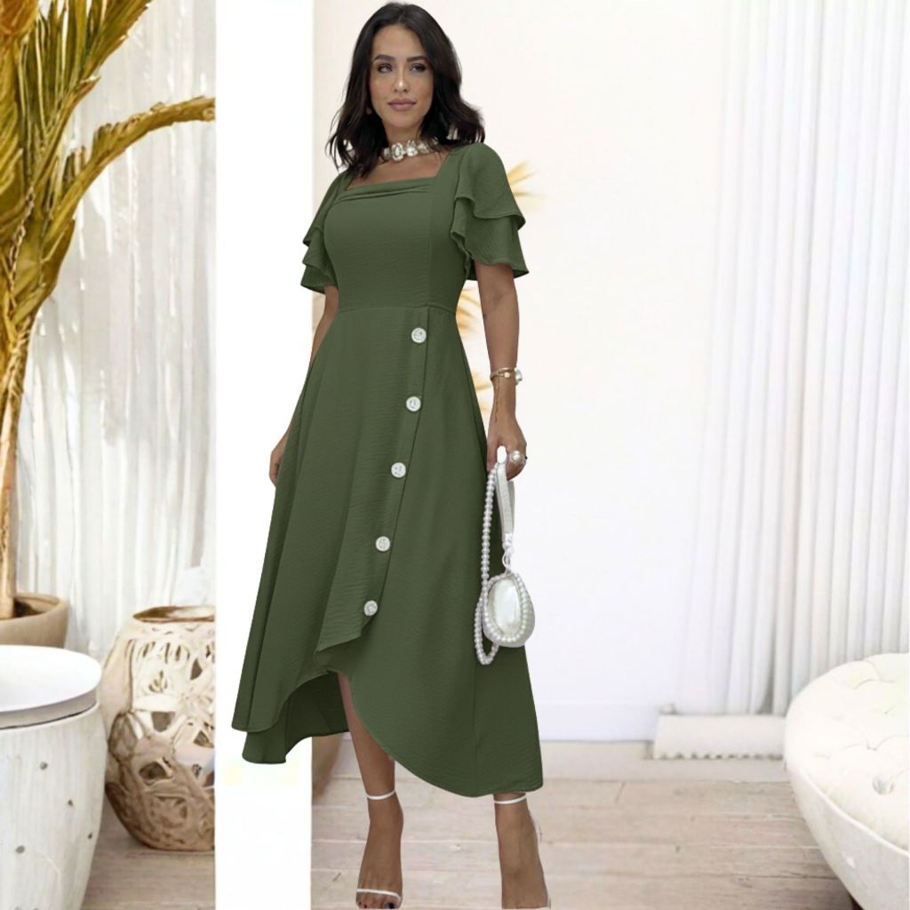 Vestido Feminino Midi Plus Size Soltinho Moda Cristã Lindo em Oferta na Shopee