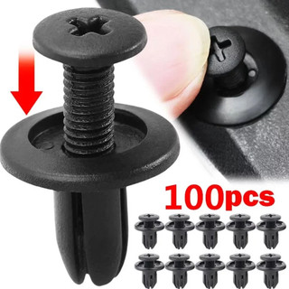 Pack 100 Fixadores Fender Parafuso Plástico Para-choque Carro Clip de Retentor