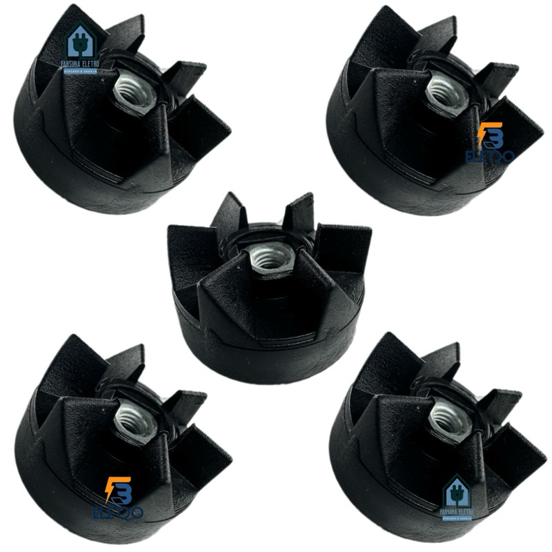 Arraste do Copo Para Liquidificador Arno Clic Lav, Faciclic, Clic Pro. Power Mix ( KIT 5 PEÇAS COM PORCA )