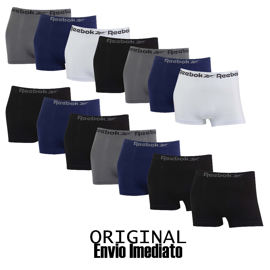 Kit 7 ou 14 cuecas Original Reebok boxer microfibra