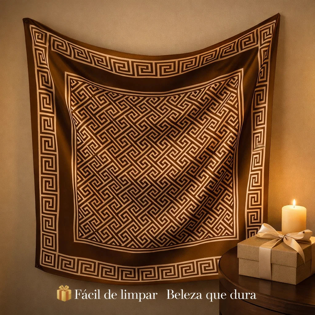 Lenço Feminino Elegante 90x90cm Estampa Geométrica Luxo Premium em Oferta na Shopee