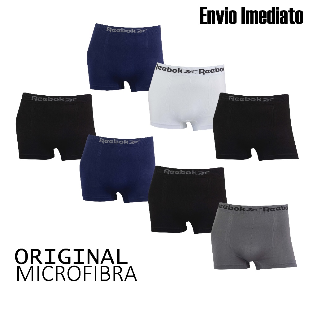 Kit 3 ou 7 cuecas boxer microfibra Original marca Reebok